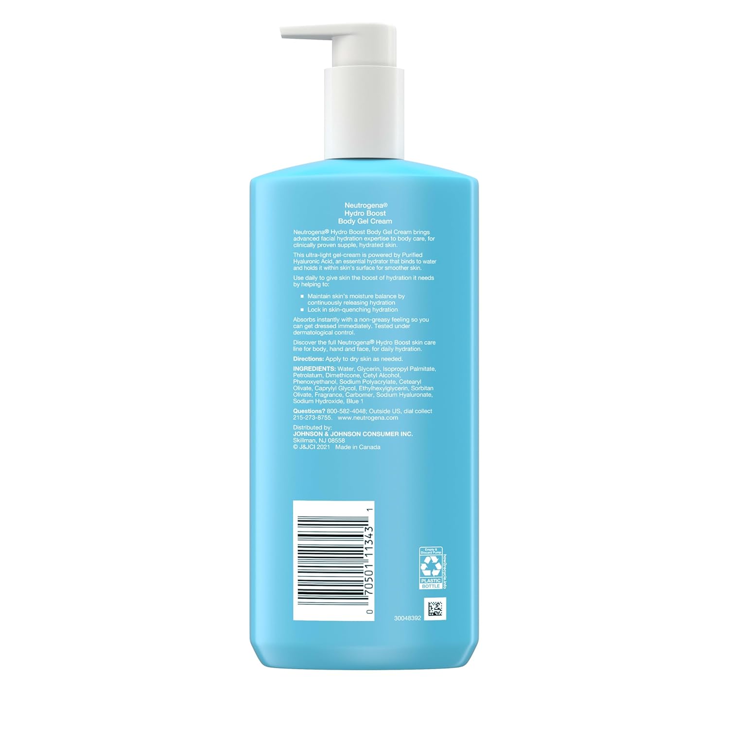 clean formulation free of parabens, oil, dye, and drying alcohol