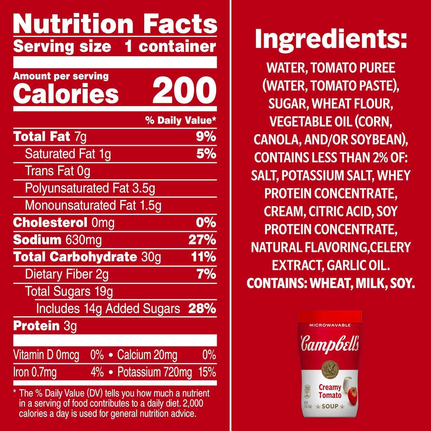 Campbell's Sipping Soup Creamy Tomato – Pantry-Stocked Vegetarian Soup Pack for Small Kitchens and College Dorms