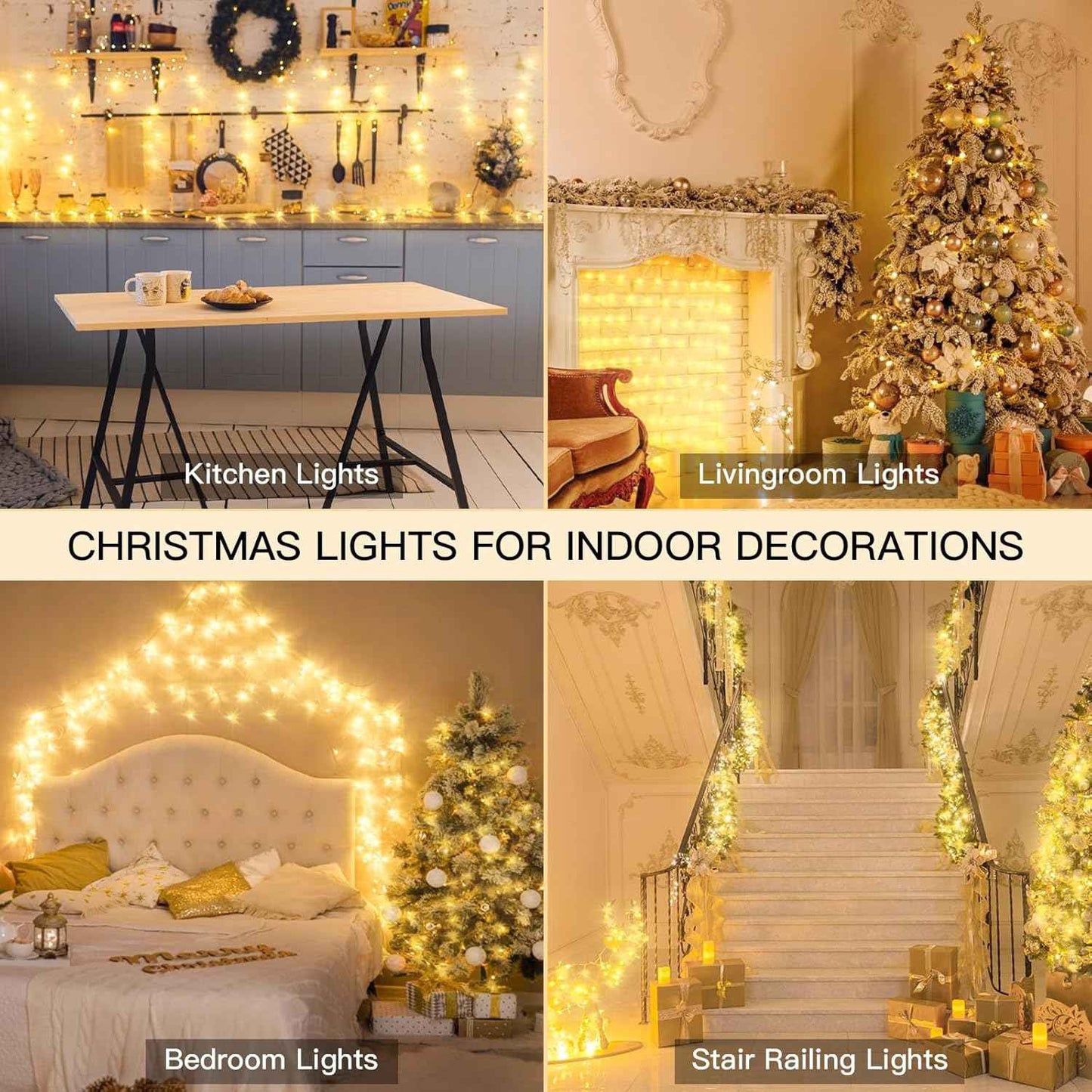 suddus 30V Low Voltage String Lights – Flameless Bedroom Lighting with Timer and IP44 Waterproof, 33ft 100 LED Warm White