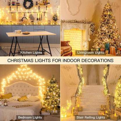 suddus 30V Low Voltage String Lights – Flameless Bedroom Lighting with Timer and IP44 Waterproof, 33ft 100 LED Warm White