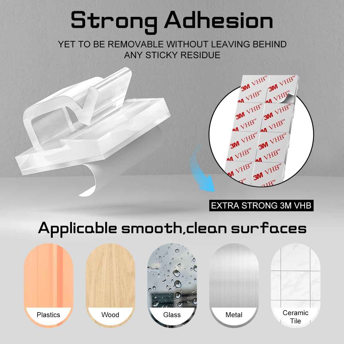 HOLIDAYOWL Home Office Cable Clips for Desk Setup, Clear Adhesive Hooks for USB HDMI and Ethernet Cord Management