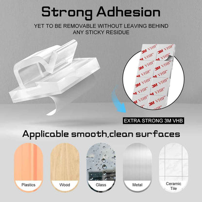 HOLIDAYOWL Home Office Cable Clips for Desk Setup, Clear Adhesive Hooks for USB HDMI and Ethernet Cord Management