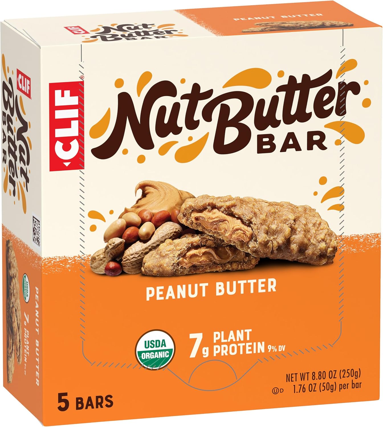 CLIF Nut Butter Bar Peanut Butter – Desk Drawer Energy Bar for Busy Workdays, 5-Pack