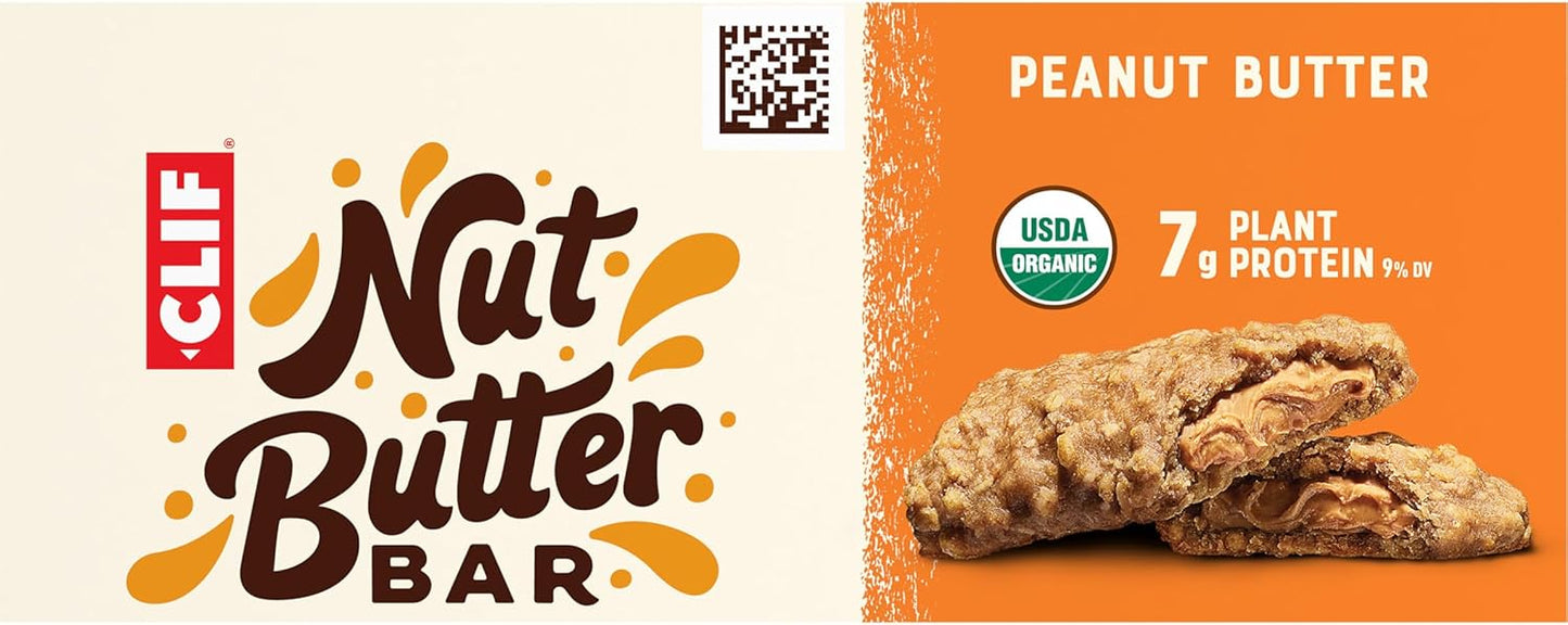 CLIF Nut Butter Bar Peanut Butter – Desk Drawer Energy Bar for Busy Workdays, 5-Pack