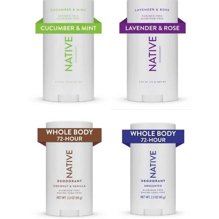 Native Coconut & Vanilla Aluminum-Free Deodorant 72-Hour Protection for Camping, Hiking, and Patio Outdoor Activities