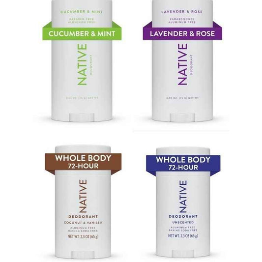 Native Coconut & Vanilla Aluminum-Free Deodorant 72-Hour Protection for Camping, Hiking, and Patio Outdoor Activities