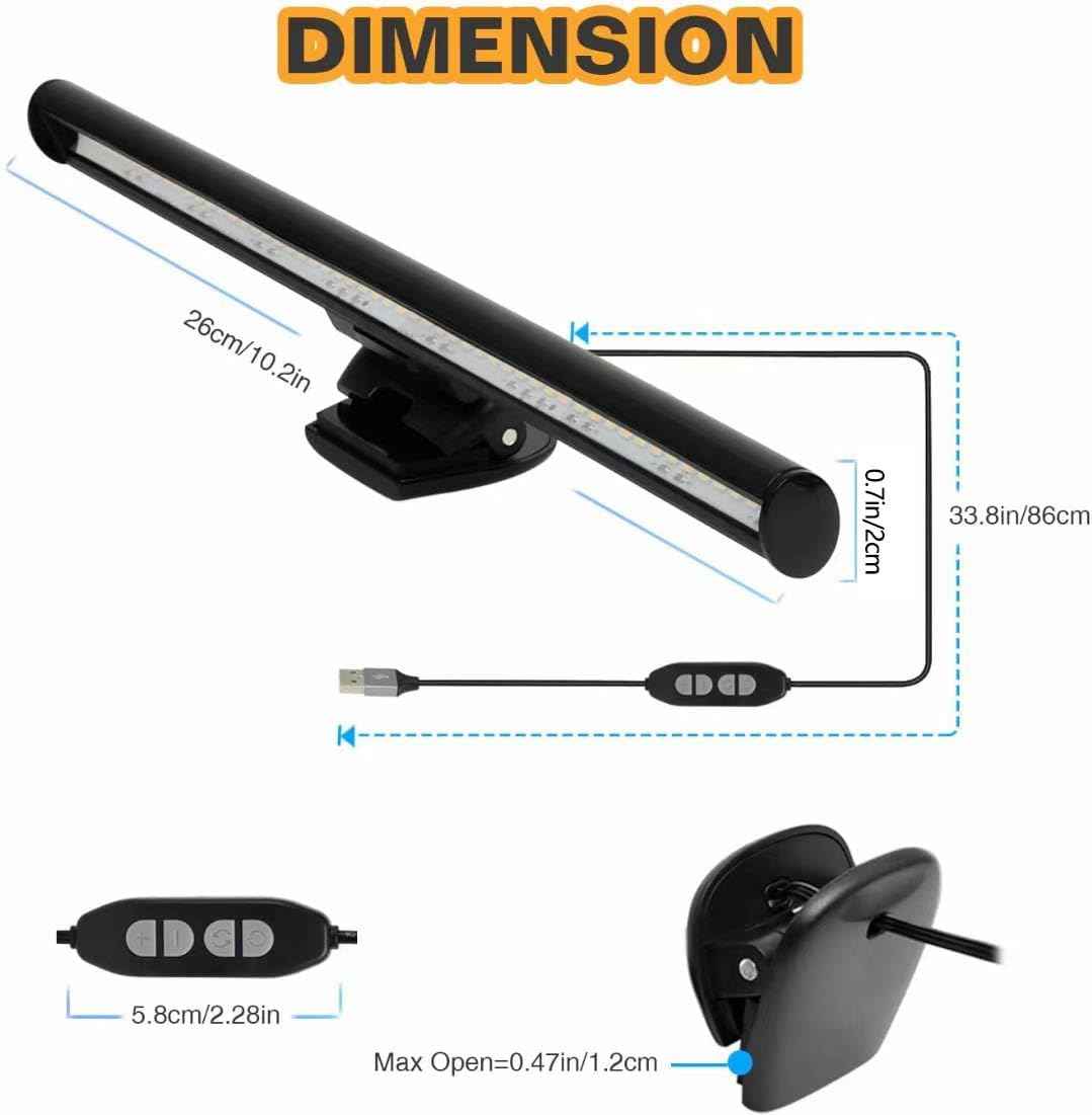 CATPOWER Monitor Light Bar – Late-Night Reading Light Without Disturbing Others, 10 Brightness Levels