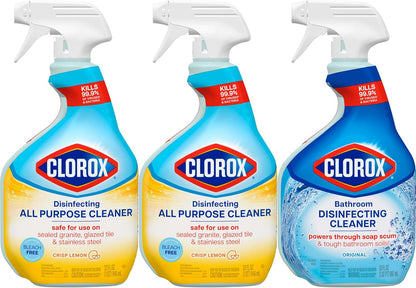 Clorox Disinfecting Cleaner Bundle – Child-Safe Home Disinfection Without Bleach Fumes, 2-Pack for Kitchens and Bathrooms