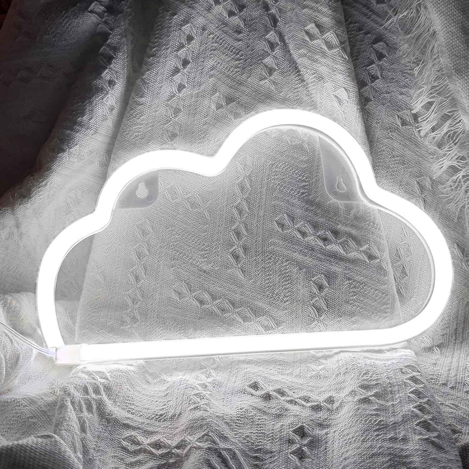 LUCIFER Cloud Neon Sign – Thoughtful Birthday Gift for Her and Teen Girls, Battery Powered LED Wall Light for Bedroom Reveal Surprise