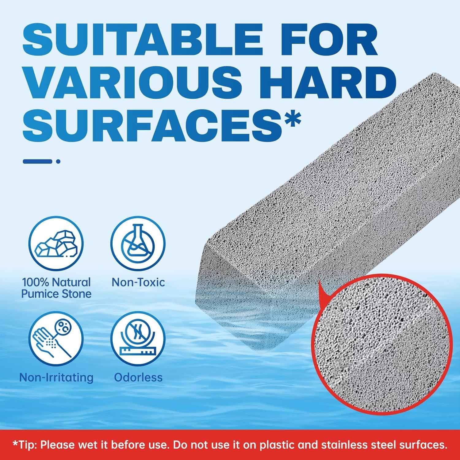 Vacplus Pumice Stone Toilet Cleaner - Sleek Bathroom Cleaning Tool for Modern Home Refresh, Removes Limescale and Rust Stains