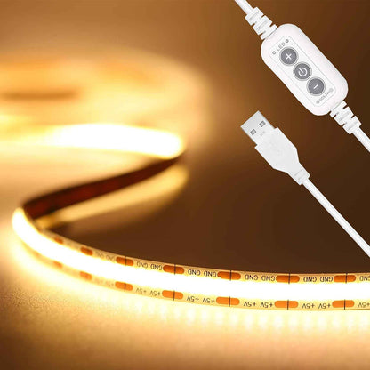 PAUTIX 5V COB LED Strip Light – Tool-Free USB Lighting for Clean, Clutter-Free Walls and Undisturbed Minimalist Interiors