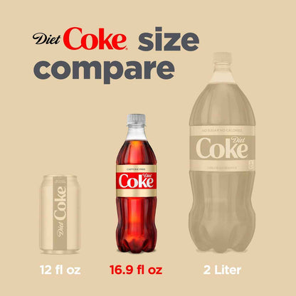 Coca-Cola Diet Coke Caffeine Free 16.9 fl oz Bottles, 6 Pack – Sugar Free Sparkling Drink for Pregnancy-Safe Evening Refreshment