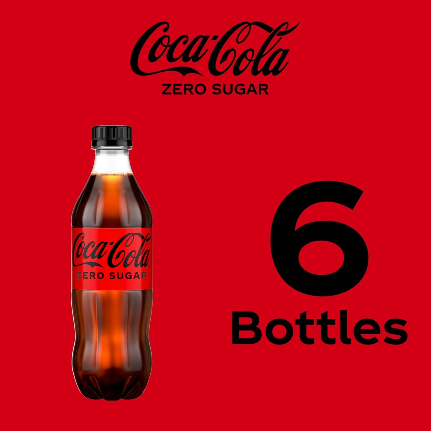 Coca-Cola Coke Zero Sugar Soda 16.9 fl oz 6 Pack – Guilt-Free Cola for Lunch Break and Dinner Pairing