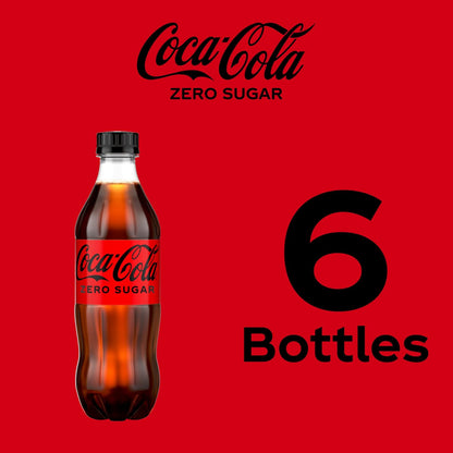 Coca-Cola Coke Zero Sugar Soda 16.9 fl oz 6 Pack – Guilt-Free Cola for Lunch Break and Dinner Pairing
