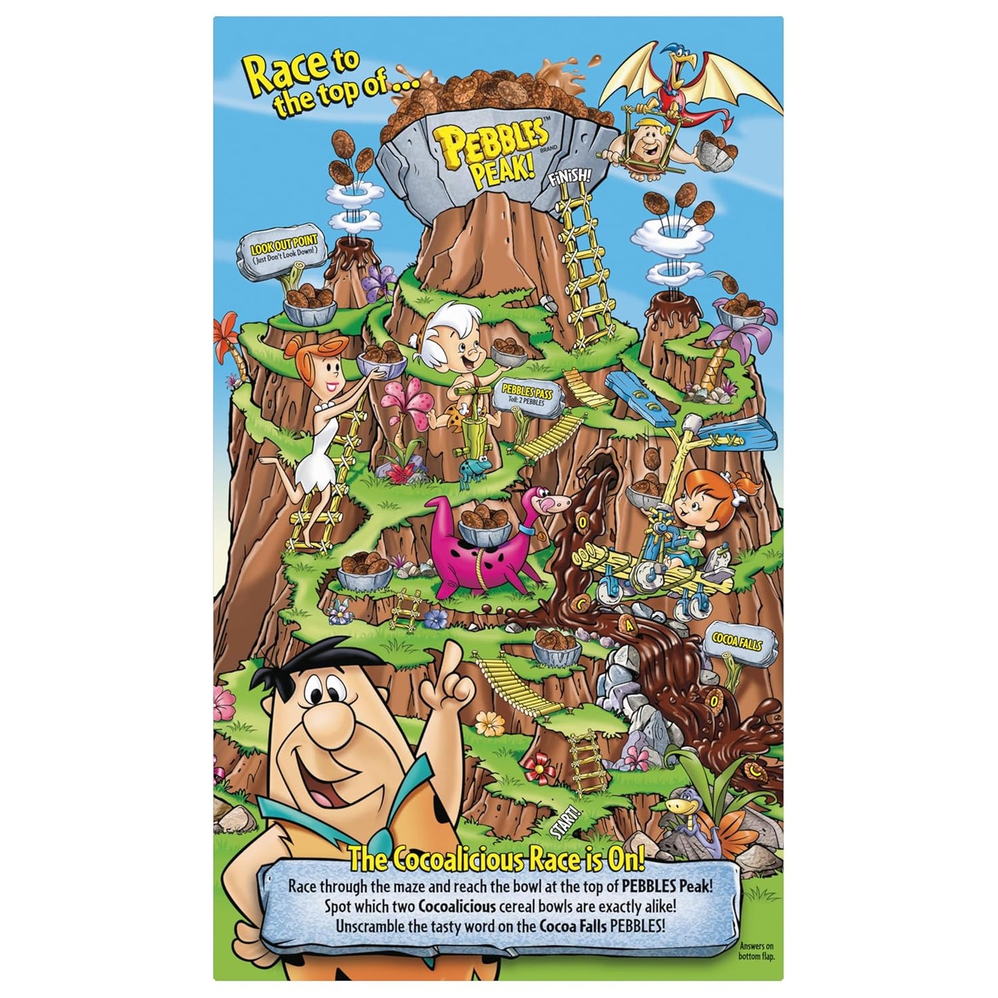 Cocoa PEBBLES Cereal – Chocolatey Rice Flake Cereal for Picky Eaters and Busy School Mornings, 32 oz Mega Pack