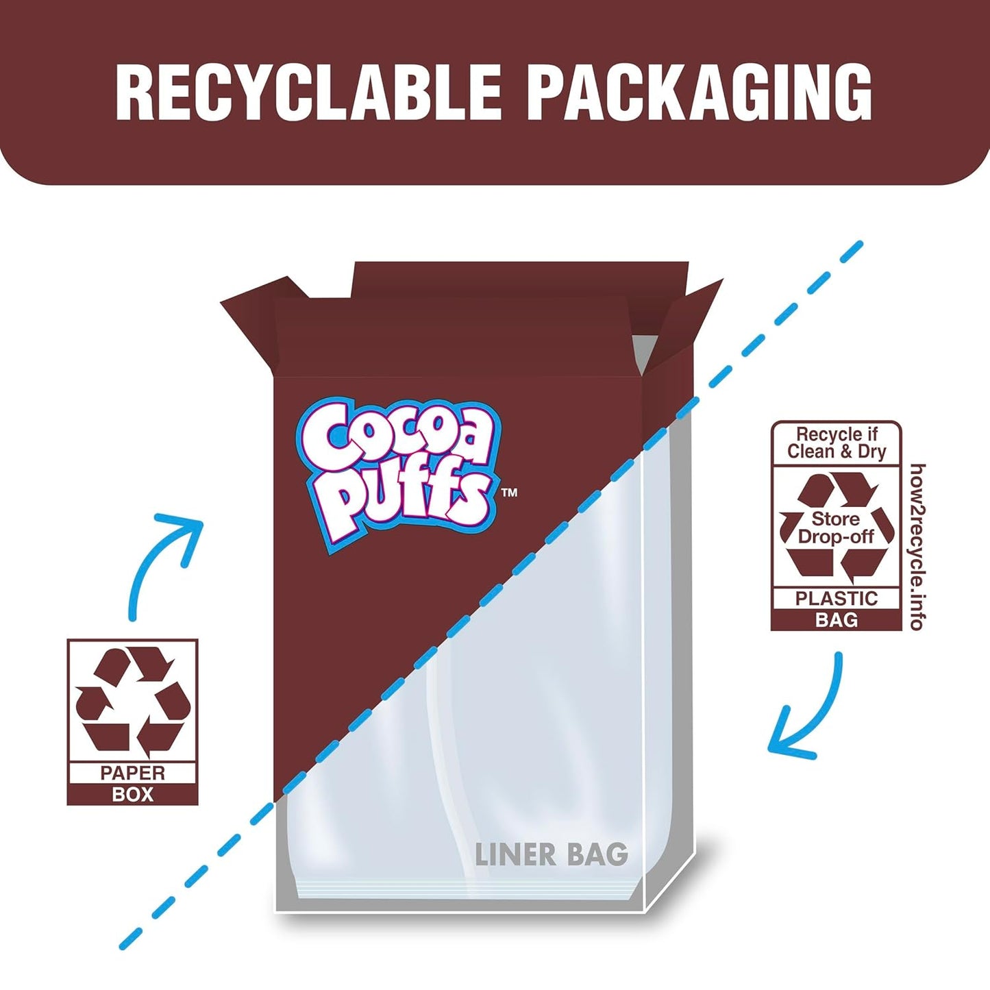 Cocoa Puffs Travel-Friendly Chocolatey Cereal, Ready-to-Eat Snack for Road Trips, Mega Size, 25.8 oz