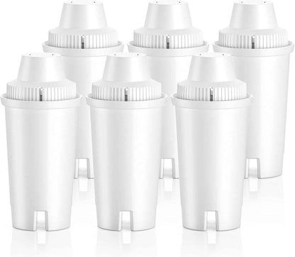 AquaShine Brita Replacement Filters, 6 Pack – Streamlined Hydration Supply for Clutter-Free Countertops