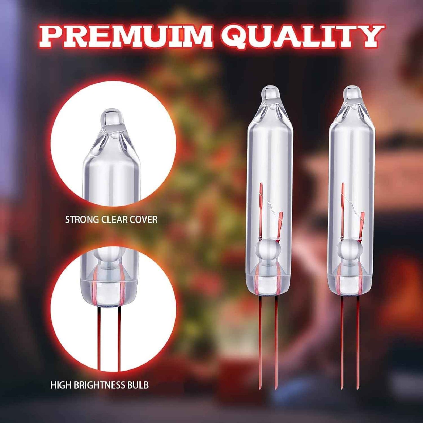 Mudder Mini Christmas Bulbs 2.5V 100 Pack Clear – Durable Replacement Spare Lights for Outdoor Patio Tree Displays