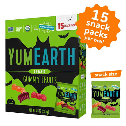 YumEarth Organic Halloween Lollipops - Safe Trick or Treat Candy for Allergy Prone Kids, Individually Wrapped, No Artificial Dyes, 8.7 oz