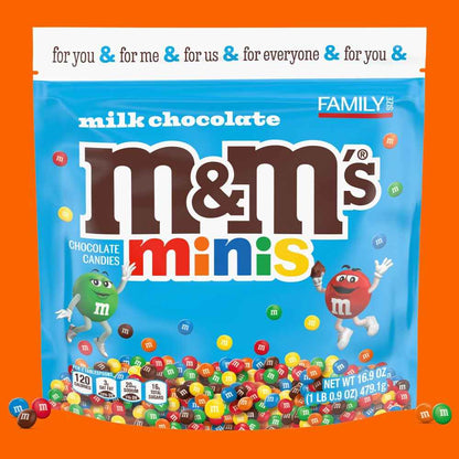 M&M'S MINIS Mini Milk Chocolate – Thoughtful Birthday and Valentine's Day Gift Basket Filler, 16.9 oz Family Size
