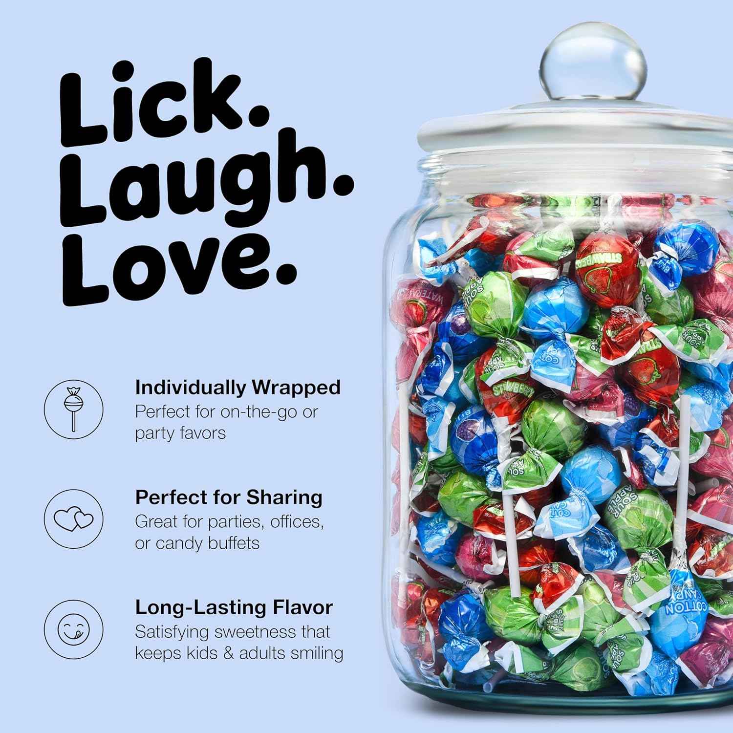 Original Lollipops Mix – Parade and Trick-or-Treat Candy, 65 Individually Wrapped Fruity Lollipops for Outdoor Events