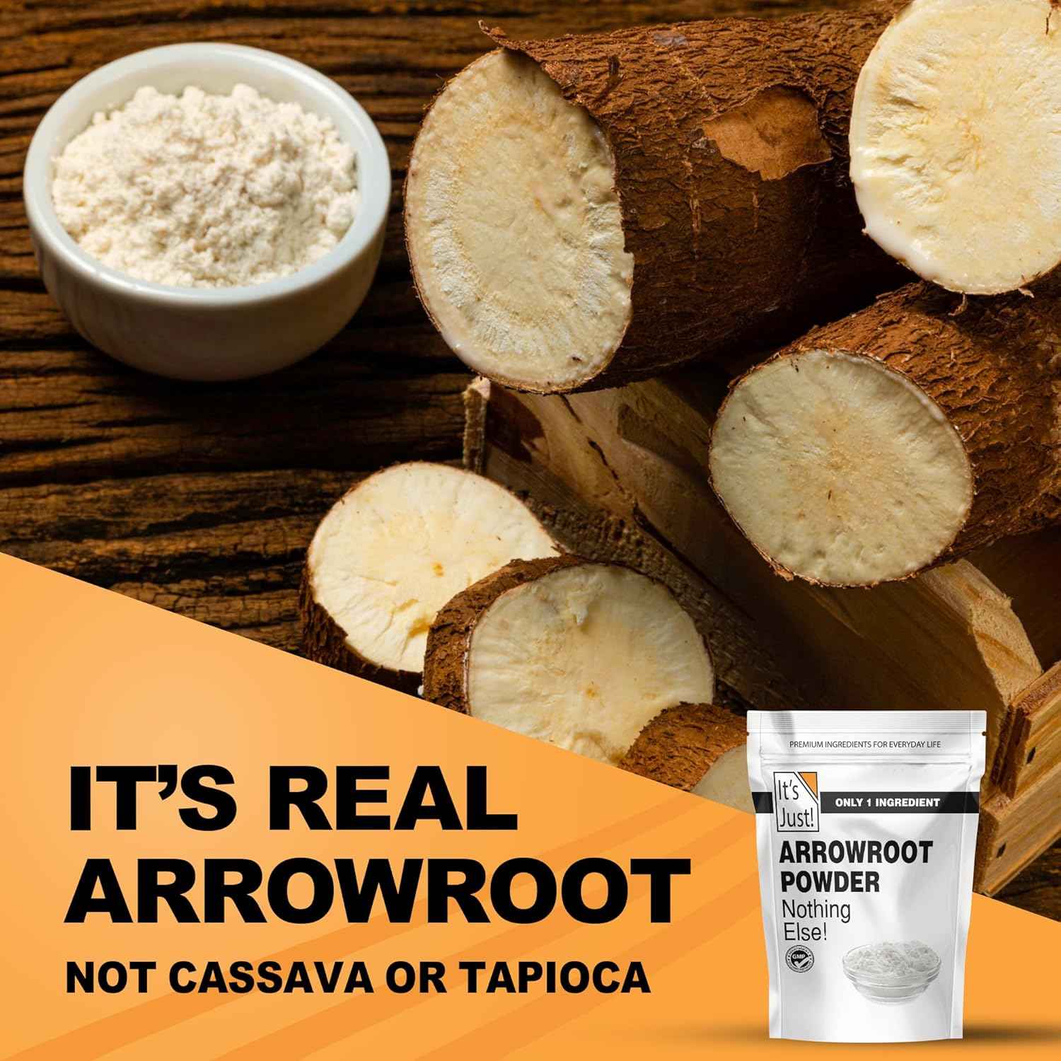 It's Just - Arrowroot Powder for Clutter-Free Pantry, One-Ingredient Thickener and Beauty Multi-Tasker