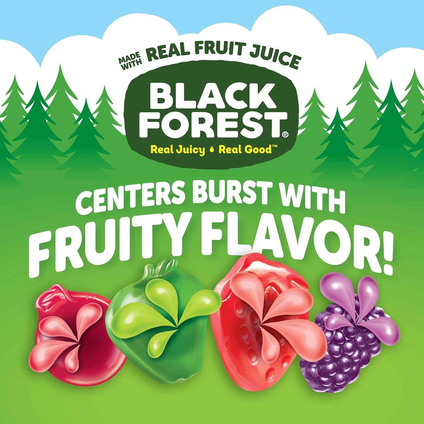 Black Forest Juicy Burst Portable Snacks for Car and Camping – Shelf-Stable Mixed Fruit Pouches, 40 ct