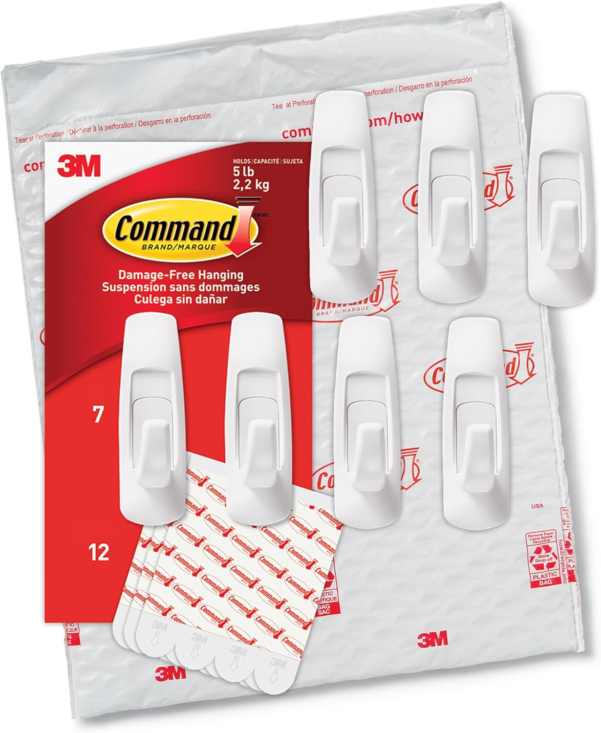 Command Large Utility Hooks – Tool Free, No Drill Hanging Safe for Kids and Pets at Home
