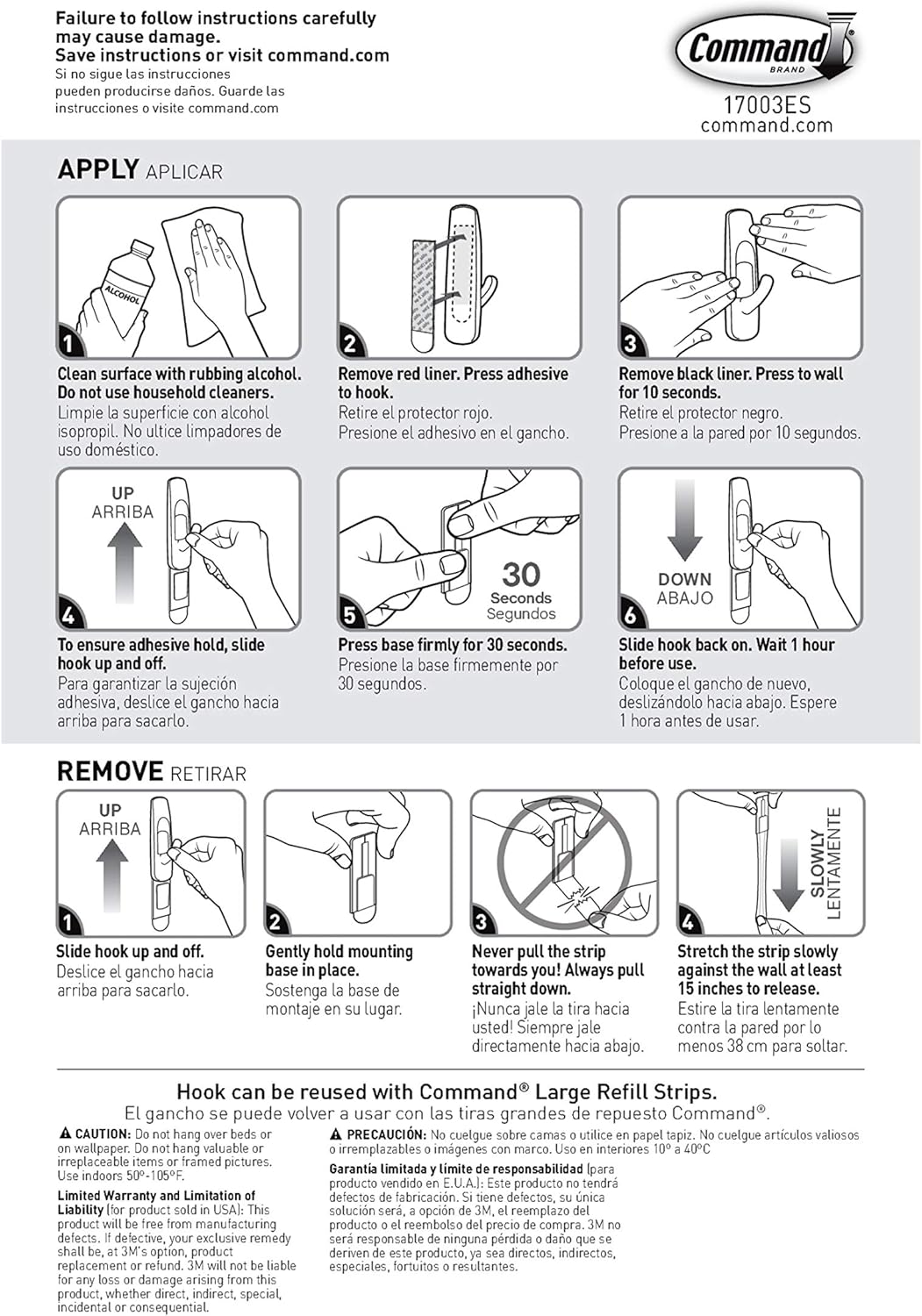 Command Large Utility Hooks – Tool Free, No Drill Hanging Safe for Kids and Pets at Home