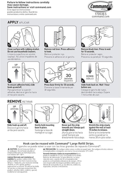 Command Large Utility Hooks – Tool Free, No Drill Hanging Safe for Kids and Pets at Home