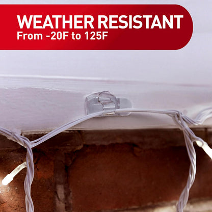 Command Outdoor Light Clips for Ladder-Safe Holiday Setup, No Nails or Tools Required, Clear