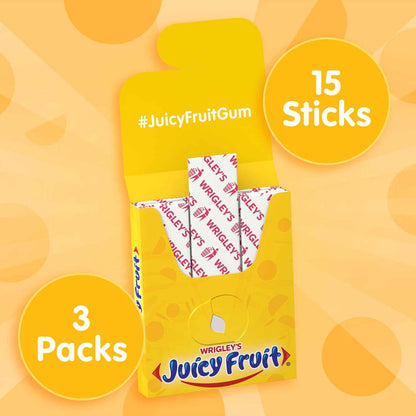 Juicy Fruit Gum Kids Birthday Party Candy – 45 Individually Wrapped Sticks for Lunchboxes and Favor Bags
