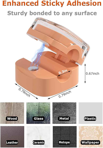 Minimalist Cable Clips for Clean Desk Setup — Small Magnetic Cord Holder in Neutral Tones, 8-Pack