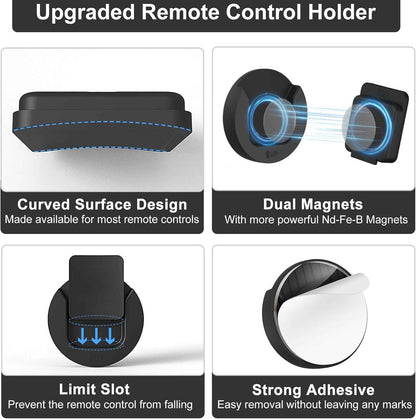 FOCUSFLOW Magnetic Remote Holder 4 Pack – Office Desk Organizer for Presentation Clickers and Metal Tools