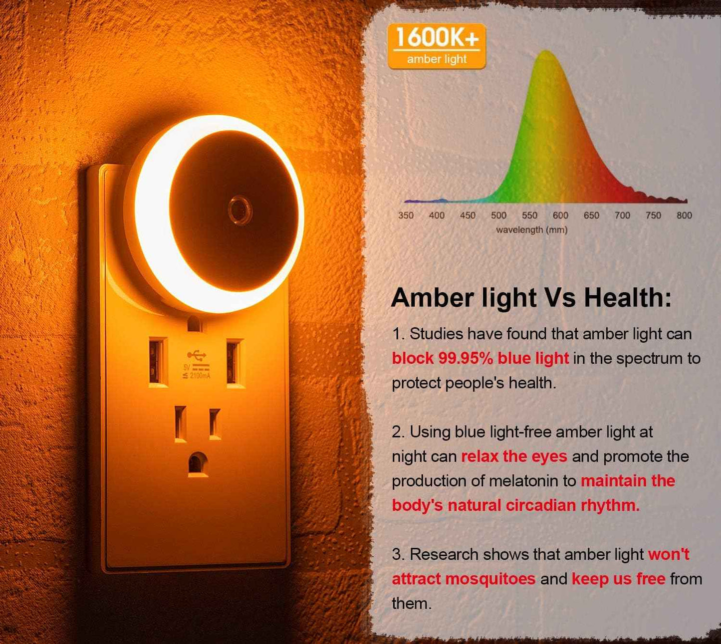 Lumina Sleep Night Light – Melatonin-Safe Ambient Glow for Master Suite and Bathroom, Dusk to Dawn