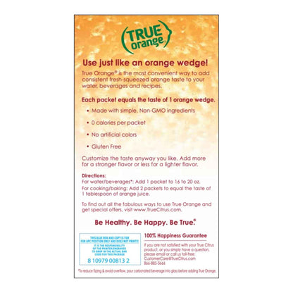 TRUE ORANGE Water Enhancer – Real-Fruit Citrus Flavoring for Calorie-Conscious Home Kitchens