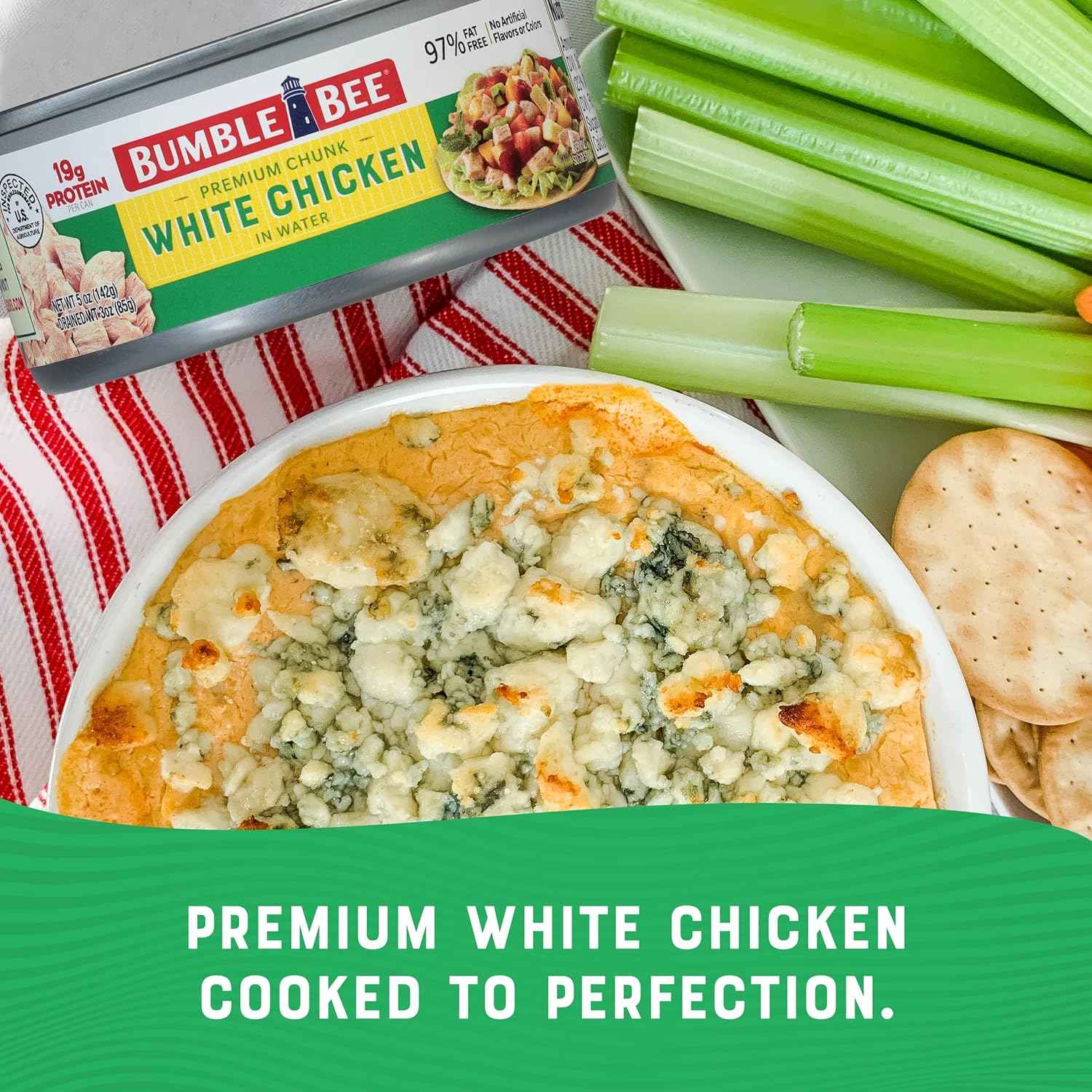 Bumble Bee Canned Premium White Chicken Chunks – Shelf-Stable High-Protein Pantry Staple for Low-Carb Wellness Routines