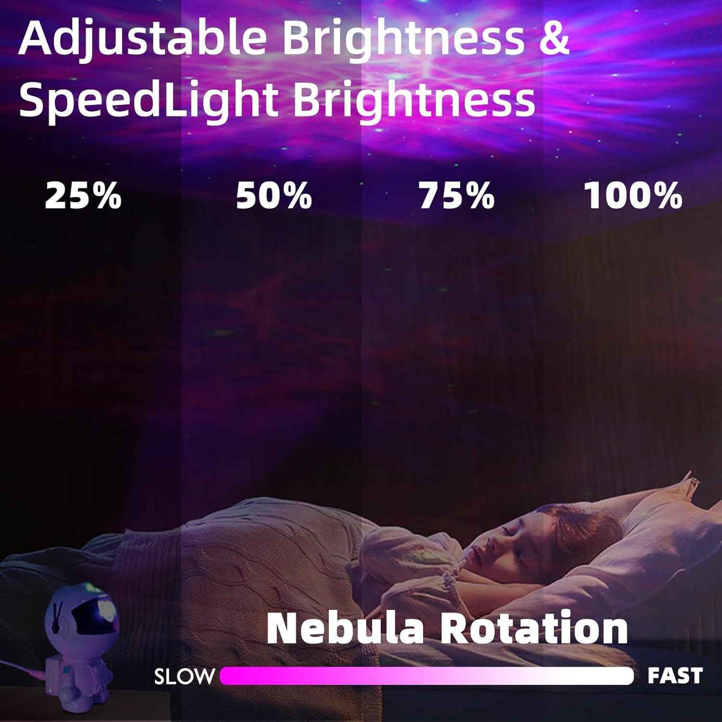 CosmoCast Astronaut Star Projector – Parent-Approved Bedtime Light for Toddlers, Dimmer and Blue-to-Red Mode for Fear of the Dark