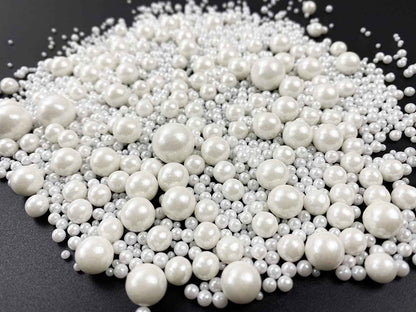 Sweet Sprinklez White Pearl Sprinkles Safe Cupcake Toppers for Kids Birthday Parties and School Celebrations, 4.2oz