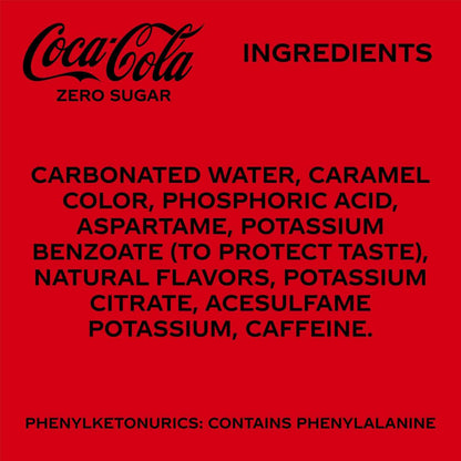 Coca-Cola Coke Zero Sugar Mini Cans – 21 mg Caffeine Pick-Me-Up for Focused Office Work and Study Sessions