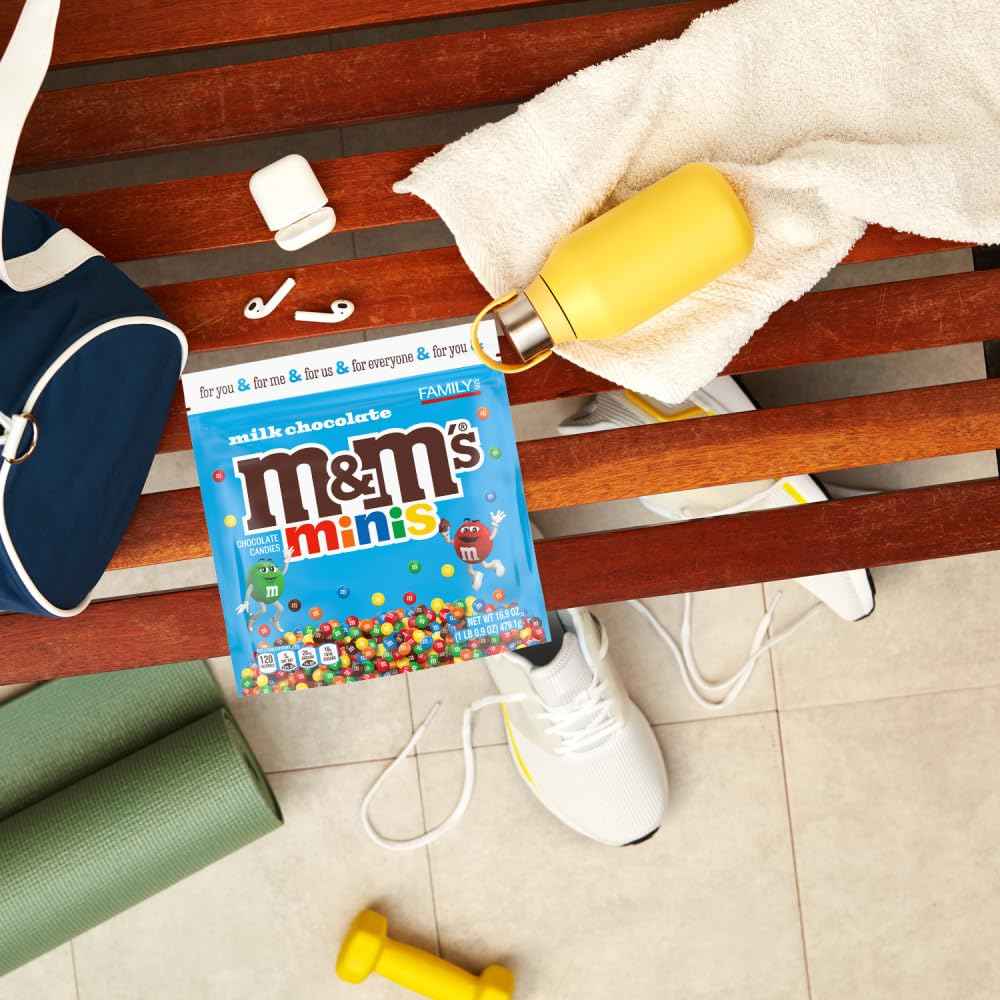 M&M'S MINIS Mini Milk Chocolate – Thoughtful Birthday and Valentine's Day Gift Basket Filler, 16.9 oz Family Size