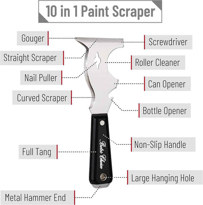 Bates 10 in 1 Paint Scraper – Strip Old Finish from Porch Railings and Spindles