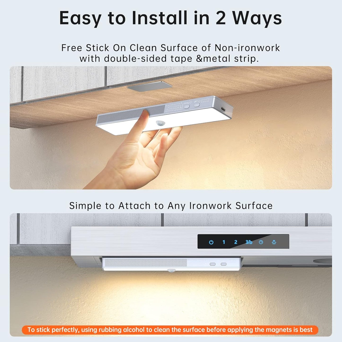 compact 8" x 1.57" x 0.63" abs body available in cool white, warm white, and 3-color-temp skus