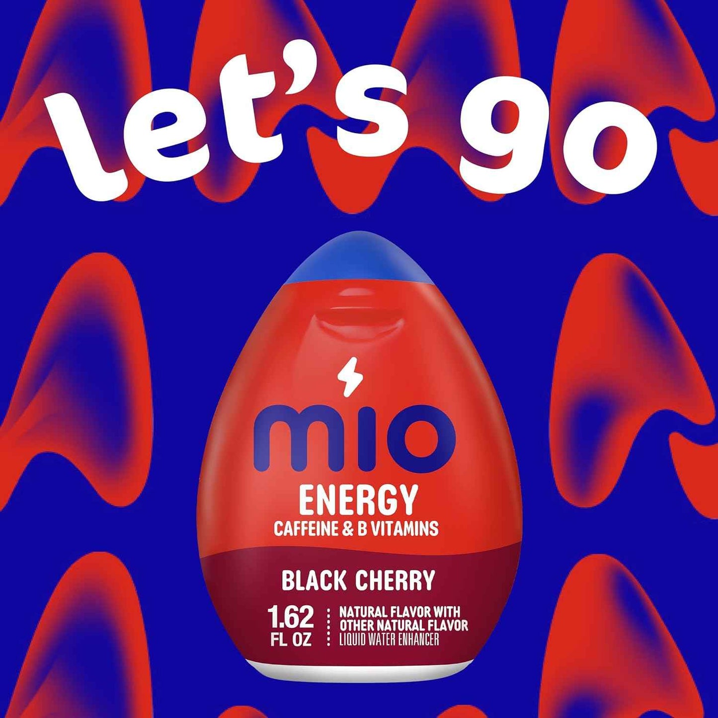mio Energy Black Cherry Water Enhancer for Road Trips and Carry-On Travel, Compact 1.62 fl oz Squeeze Bottle, 90 mg Caffeine