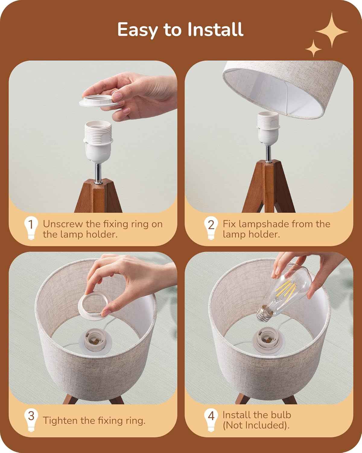 EDISHINE Tripod Table Lamp – Thoughtful Housewarming Gift for New Home and First Apartment