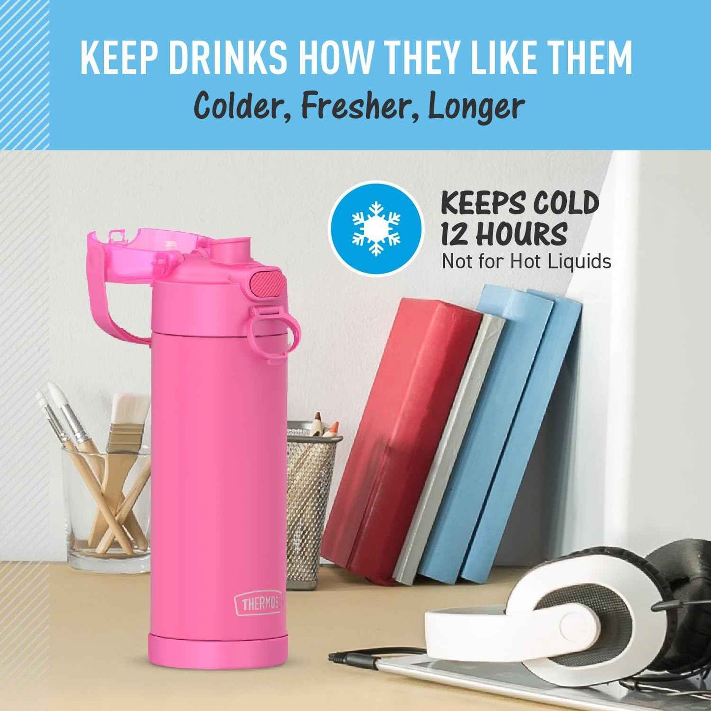 THERMOS FUNTAINER Insulated Kids Bottle – Holiday and Back-to-School Gift for Boys and Girls Ages 5 and Up
