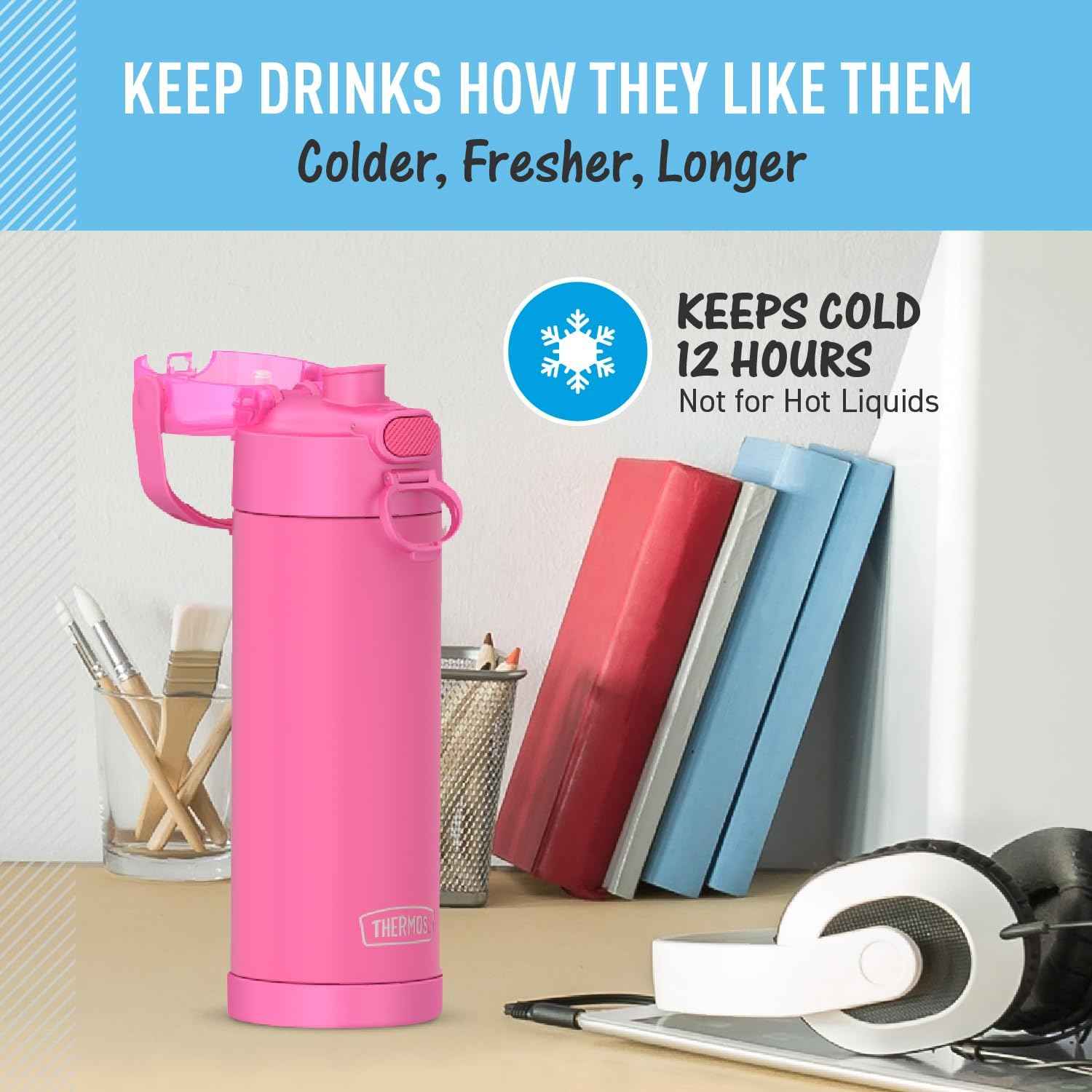 THERMOS FUNTAINER Insulated Kids Bottle – Holiday and Back-to-School Gift for Boys and Girls Ages 5 and Up