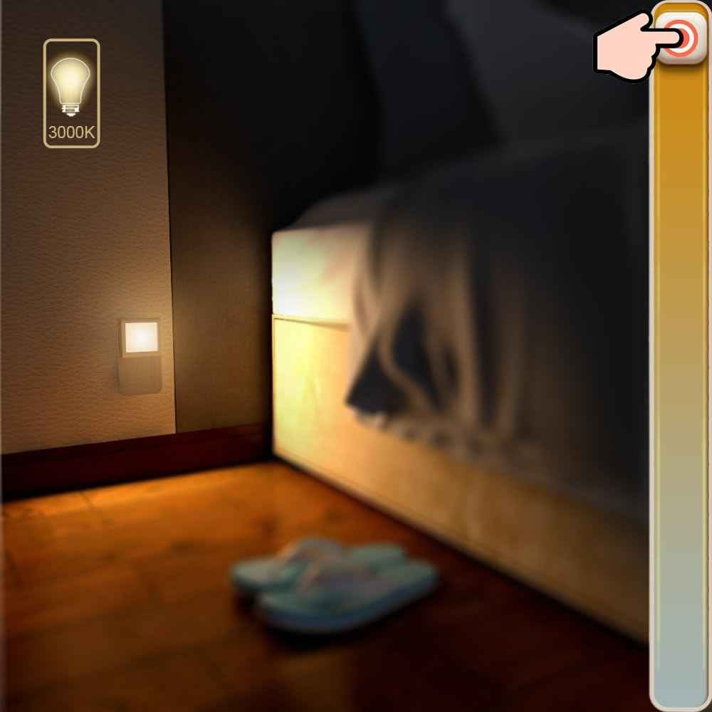 MAZ-TEK Minimalist Plug-In LED Night Light – Stepless Dimming and Auto Sensor for Clean Modern Interiors