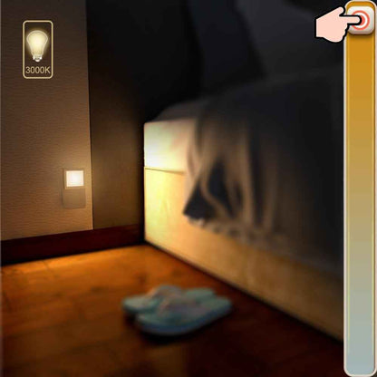 MAZ-TEK Minimalist Plug-In LED Night Light – Stepless Dimming and Auto Sensor for Clean Modern Interiors