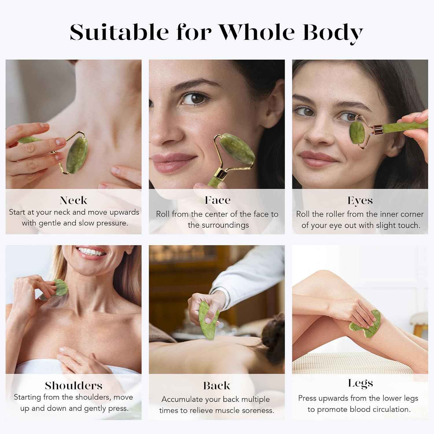 BAIMEI IcyMe Gua Sha & Jade Roller Set – Ready-to-Give Birthday Gift for Her, At-Home Facial Massage Kit